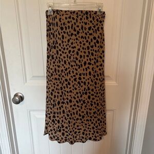 Leopard Print Midi Skirt